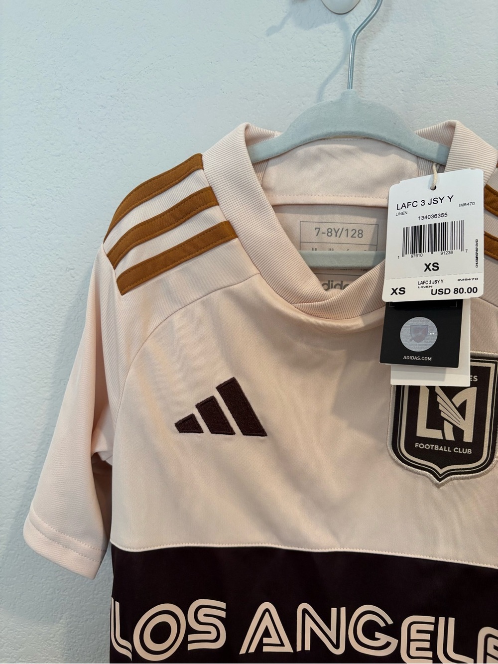 Adidas MLS LAFC 24/25 Third Jersey Linen/Brown IM5470 Youth Size XS (7/8) New - Picture 8 of 10
